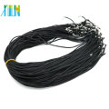 2.0mm Rat Tail Satin Black Cord Necklace with Lobster clasps and Extenders 19Inch Adjustable DIY necklace , 100pcs/pack, ZYN0015